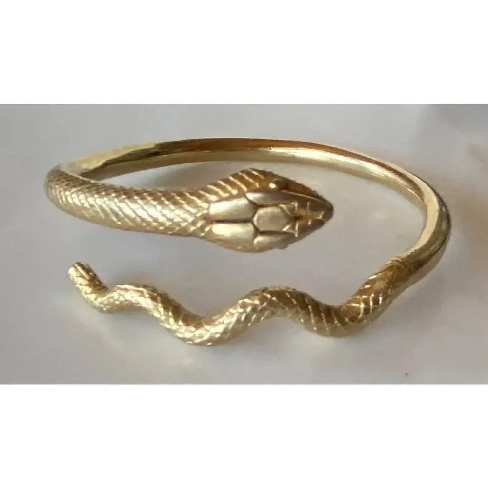 Vintage 1992 MMA 24K Gold Plated Snake Bracelet - Serpent - Metropolitan Museum